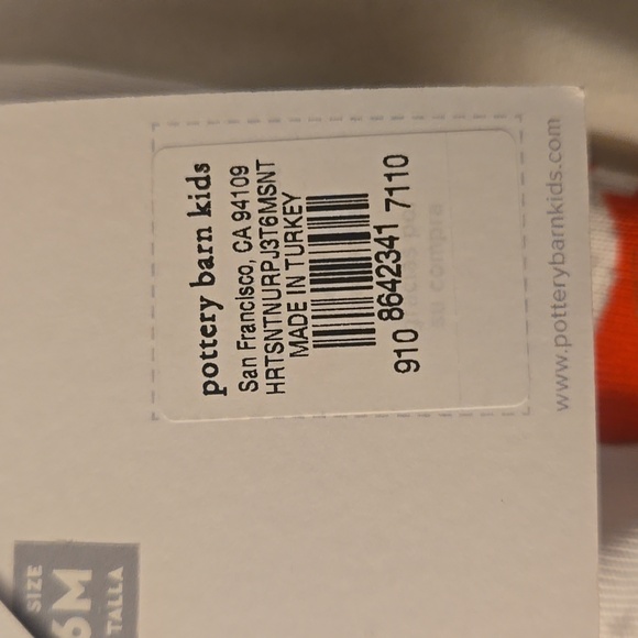 New With Tags Pottery Barn Kids PJs 3-6 months - Picture 5 of 5